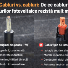 Cabluri panouri fotovoltaice vs cabluri instalație: de ce cele din panou rezistă mult mai mult