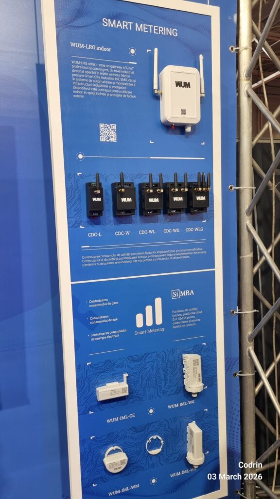 Sistem Smart Metering WUM pentru monitorizarea consumului de energie, apă și gaze prezentat la Green Energy Expo București.